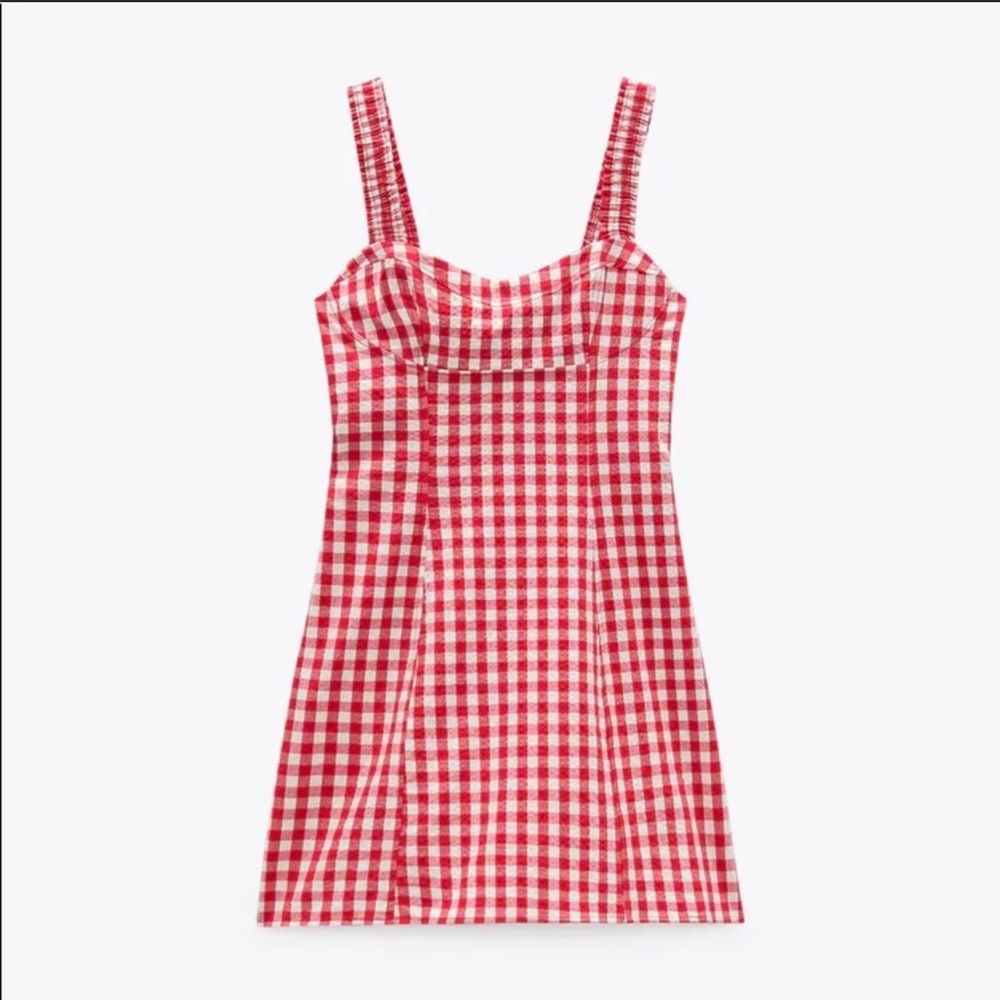 Zara Red Gingham Dress